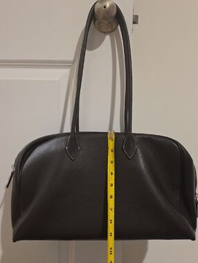 Brown Leather East West Tote